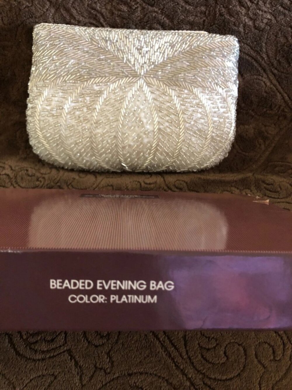 VNTG -Gallery Originals Evening purse Hand-beaded White Braid Strap 19.5 Inches - Picture 14 of 16